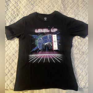 Wonder Nation Black Tee with Gaming Controller Design